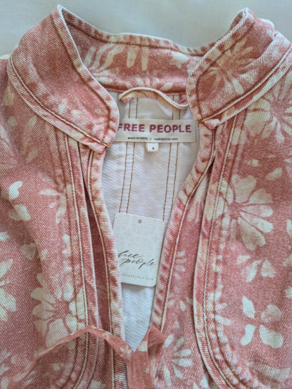 NWT Free People Lua Bed Jacket Top Oversized Floral Print Cotton Slouchy S - Picture 9 of 9